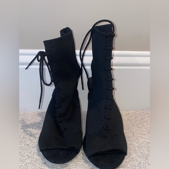 NWOT // Express - Lace Up Peep Toe Cut Out Heel Stiletto - Picture 5 of 5